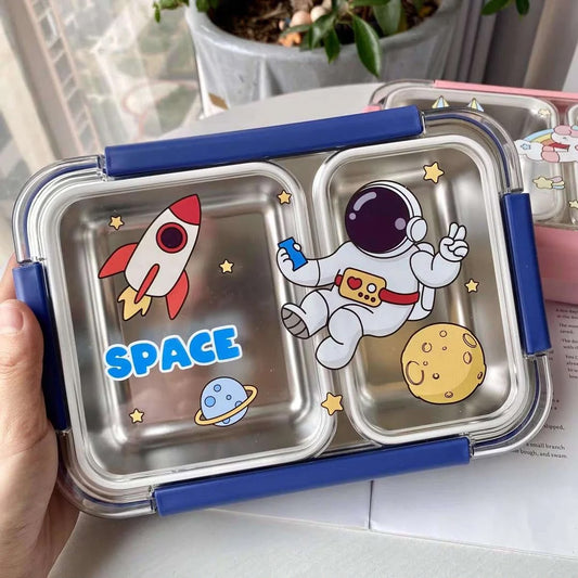 Kids Stainless Steel 2-Compartment Lunch Box