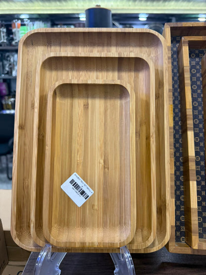 Light Natural Bamboo Trays Set