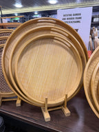 Rotating Bamboo Tray Set