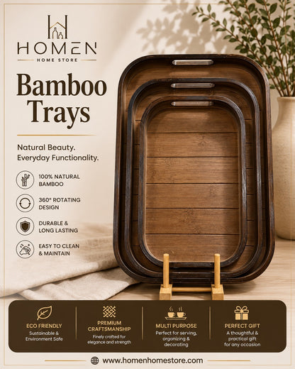 Bamboo Trays Set