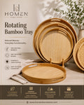 Rotating Bamboo Tray Set