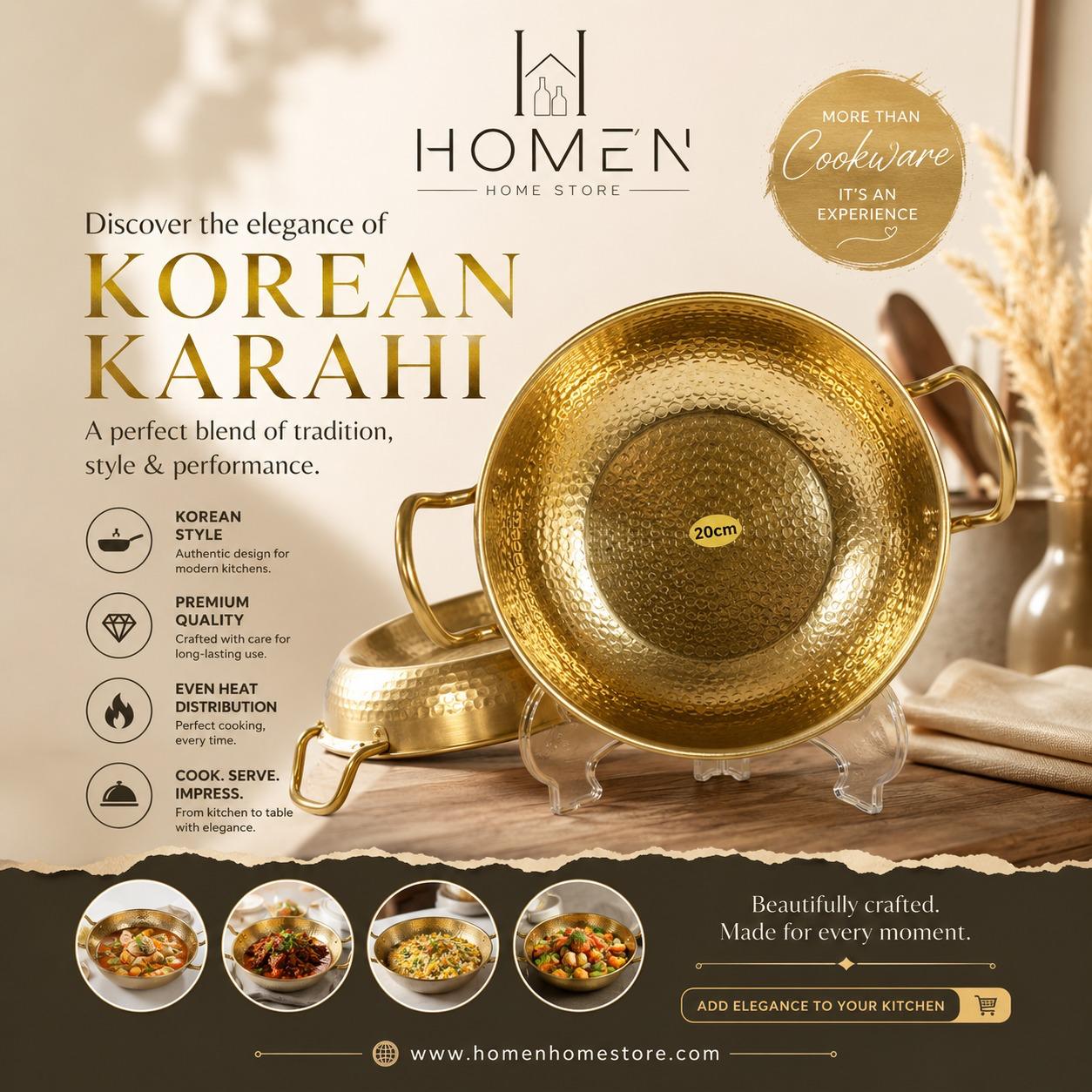 Korean Gold Ramen Pot with Handles
