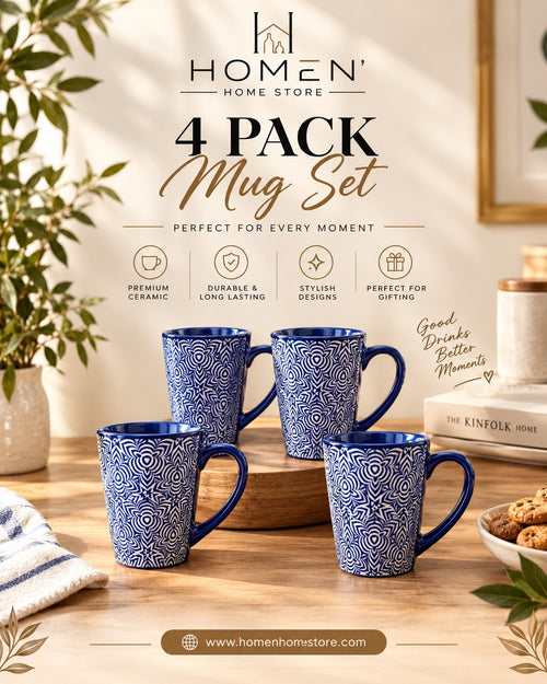 4 Pack Mug Set