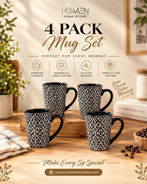 4 Pack Mug Set
