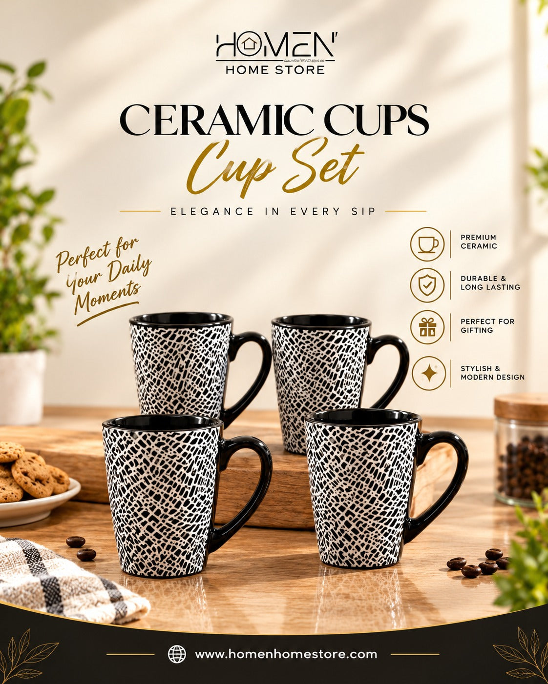4 Pack Mug Set