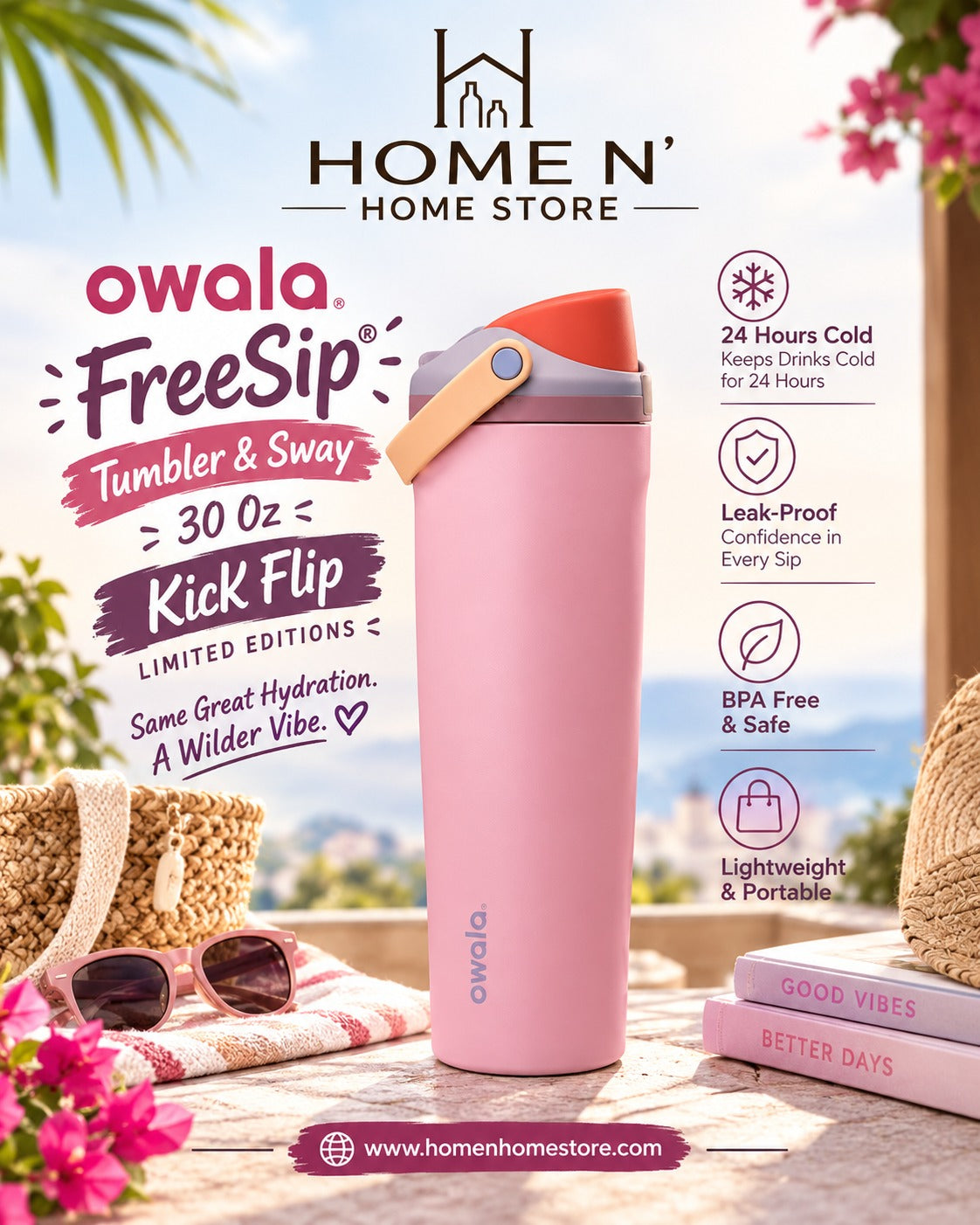 Owala FreeSip® Tumbler & Sway | 30 Oz | Kick Flip LIMITED EDITIONS