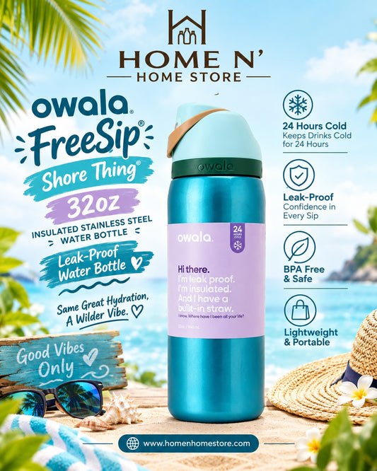Owala FreeSip Shore Thing 32oz Insulated Stainless Steel Water Bottle | Leak-Proof Water Bottle