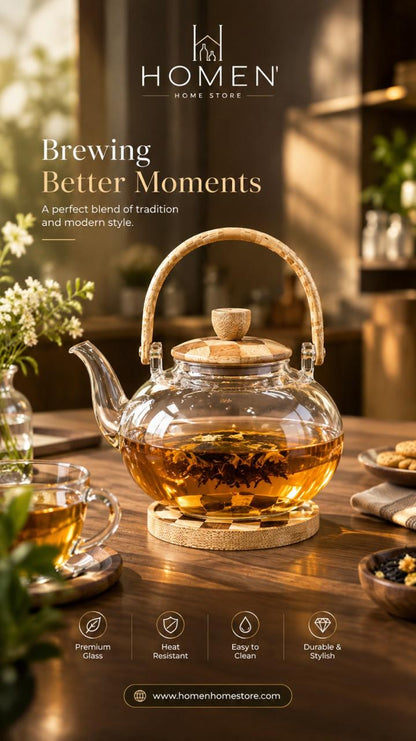 Homen’ Home Elegant Glass Tea Pot