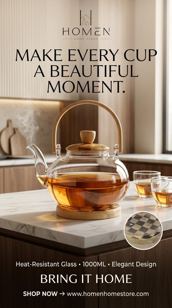 Homen’ Home Elegant Glass Tea Pot