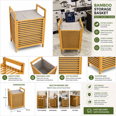 Multipurpose Bamboo Laundry Basket