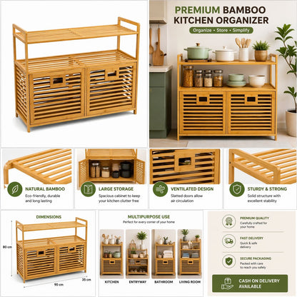 Multipurpose Bamboo Laundry Basket