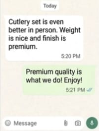 WhatsApp customer review 5