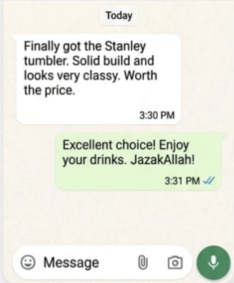WhatsApp customer review 4