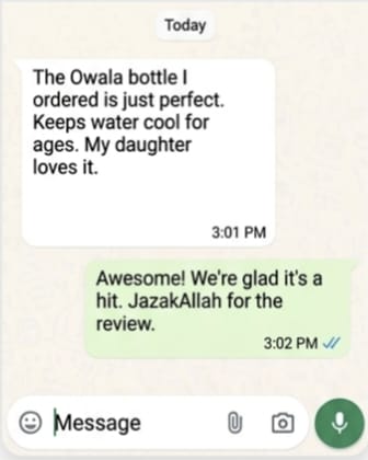 WhatsApp customer review 3