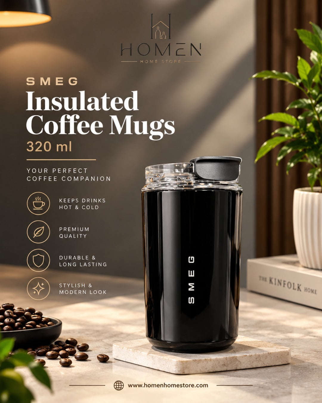 Smeg Insulated Coffee Mugs (320ml)
