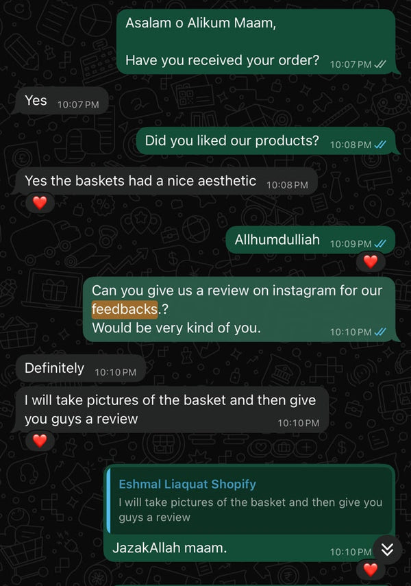 WhatsApp customer review 1