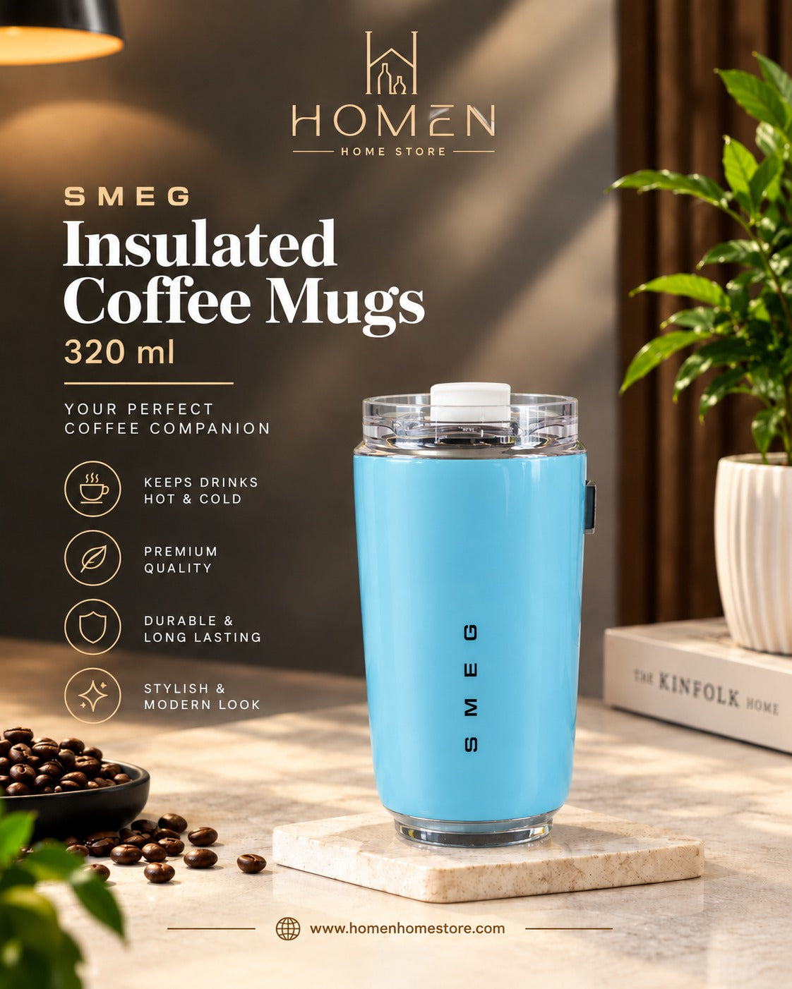 Smeg Insulated Coffee Mugs (320ml)