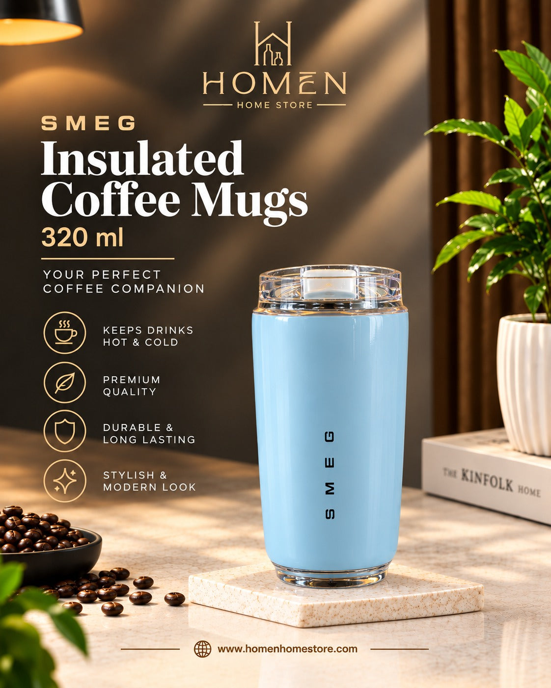 Smeg Insulated Coffee Mugs (320ml)