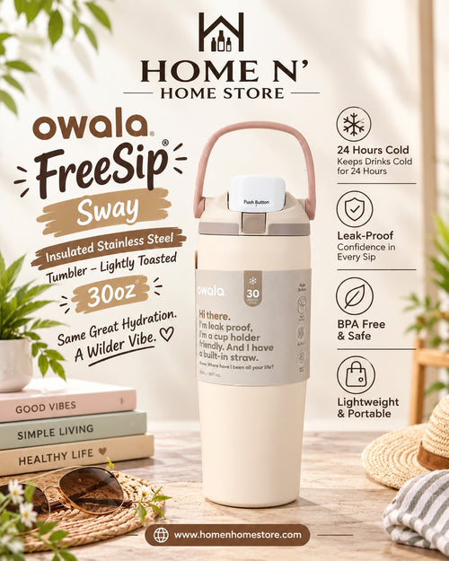 Owala FreeSip Sway Insulated Stainless Steel Tumbler – Lightly Toasted | 30oz