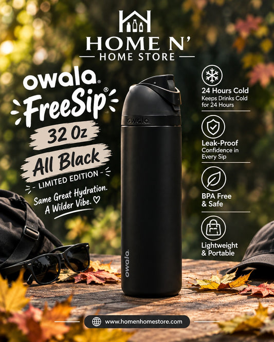 Owala FreeSip® | 32 Oz | All Black ( Limited Edition )