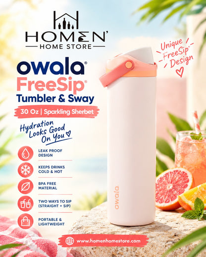 Owala FreeSip® Tumbler & Sway | 30 Oz | Sparkling Sherbet