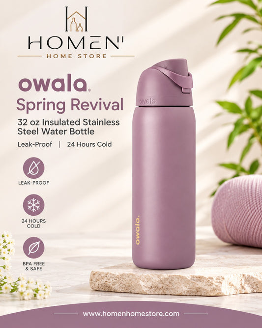 Owala Spring Revival 32 oz Insulated Stainless Steel Water Bottle | Leak-Proof | 24 Hours Cold
