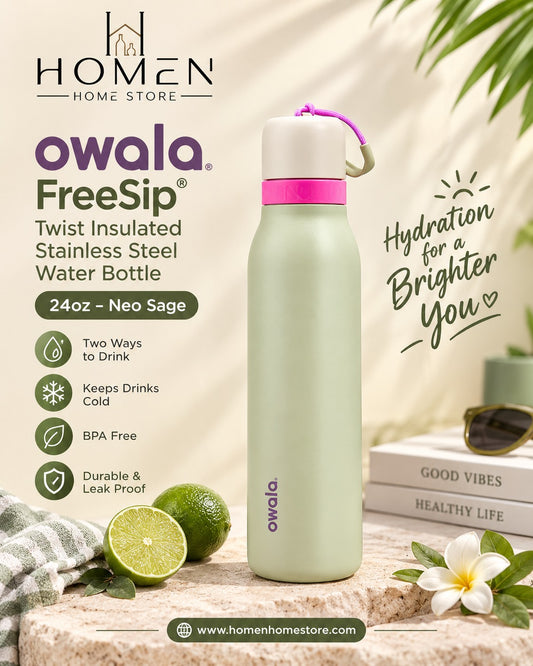 Owala FreeSip Twist Insulated Stainless Steel Water Bottle 24oz – Neo Sage