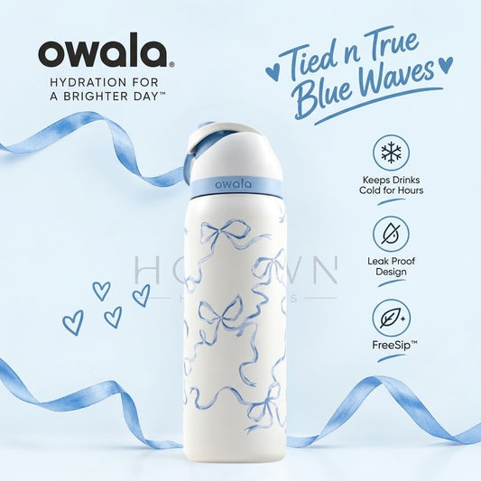 Owala Free Sip | 32 Oz |Tied n True Blue waves