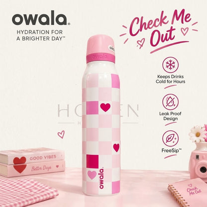 Owala FreeSip Twist bottle in the limited edition "Check Me Out" colorway