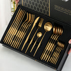 Protugese high quality cutlery set golden