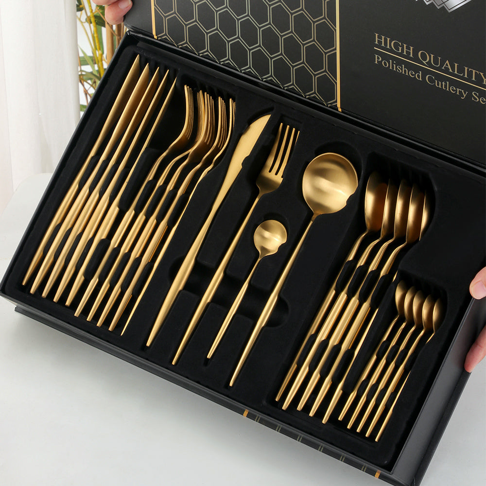 Protugese high quality cutlery set golden