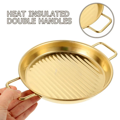 Elegant Serving Platter With Golden Coating