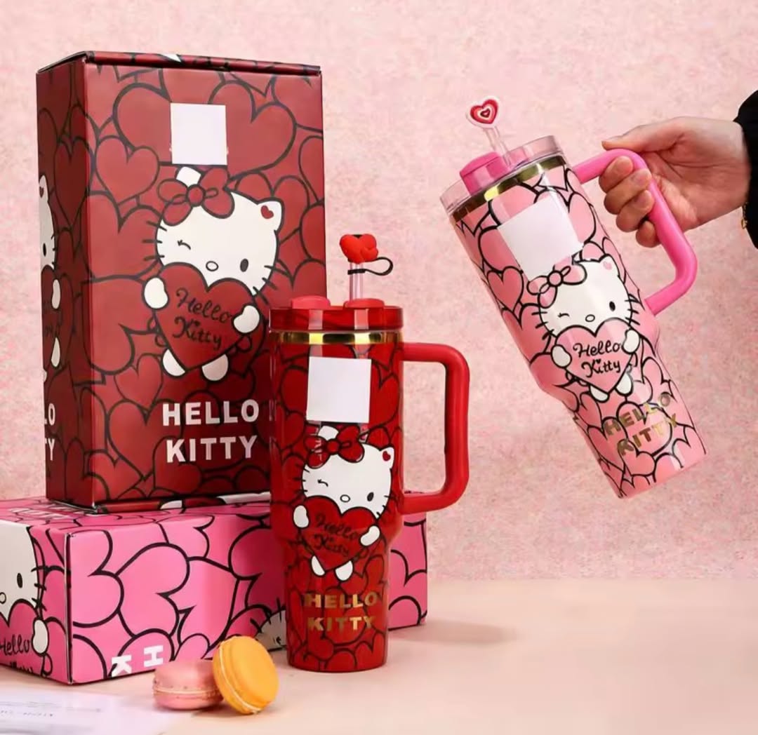 Stanley Quencher H2.0 FlowState™ Tumbler| 40 Oz | Hello Kitty ( Gift Box Packaging )