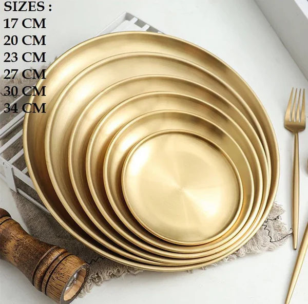 GOLDEN PLATE ROUND - 23 CM