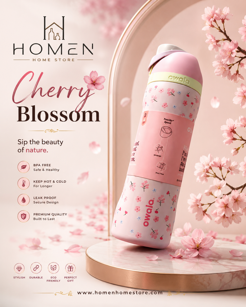 Owala FreeSip | 32 Oz | Cherry Blossom