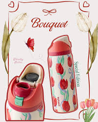Owala FreeSip | 24 Oz | Red Tulips