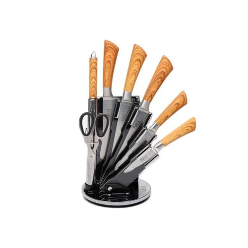 Kitchen Knife Set - Wooden Pattern