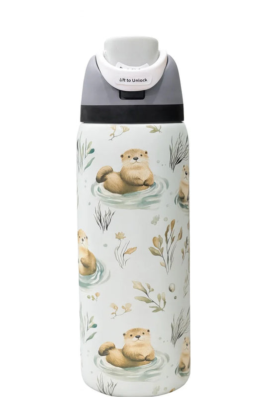 Owala Type Water Bottle | 32 Oz | White Otter