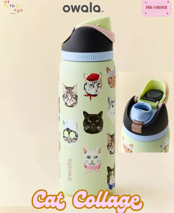 Owala FreeSip® | 24 Oz | Cat Collage
