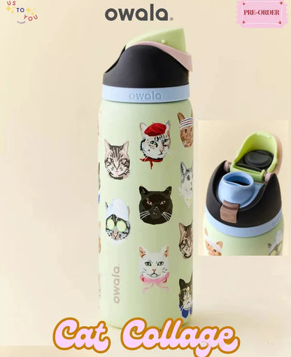 Owala FreeSip® | 24 Oz | Cat Collage