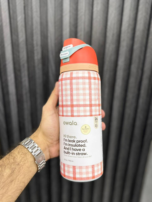 Owala Freesip Insulated 32oz Peach Checker