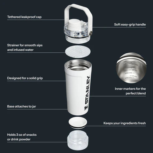 Stanley Activate Shaker 590ml/20oz | Rebel Sport | White Chalk