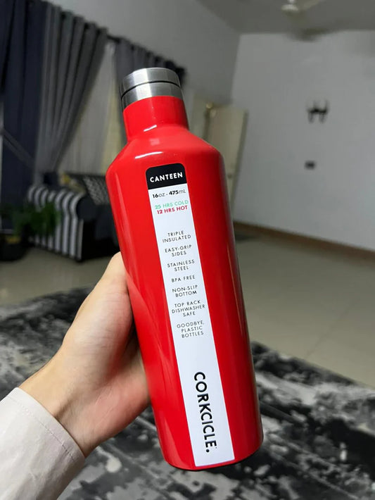 Corkcicle Classic Canteen Insulated Tumbler, Ceramic Slate, 16 oz - Red