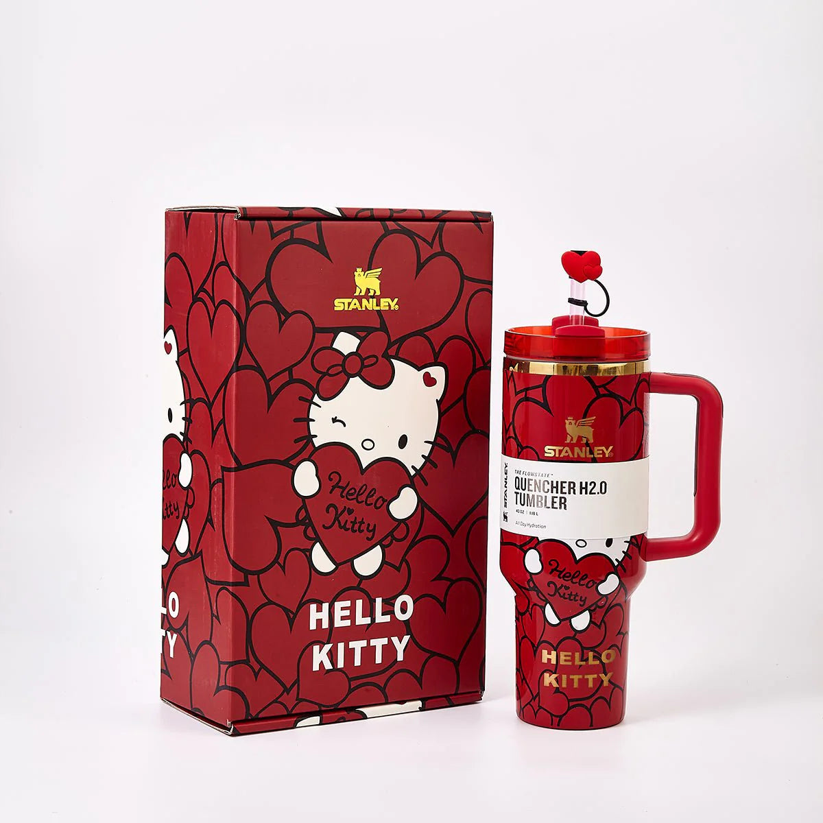 Stanley Quencher H2.0 FlowState™ Tumbler| 40 Oz | Hello Kitty ( Gift Box Packaging )