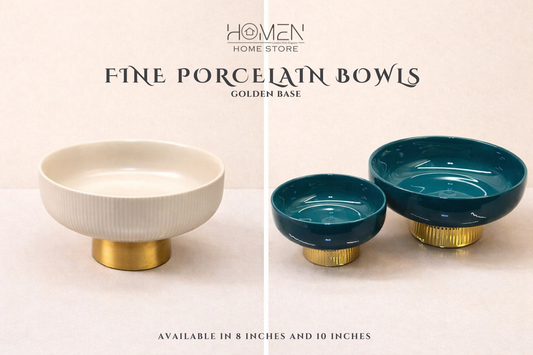 Ceramic Bowls with Golden Base